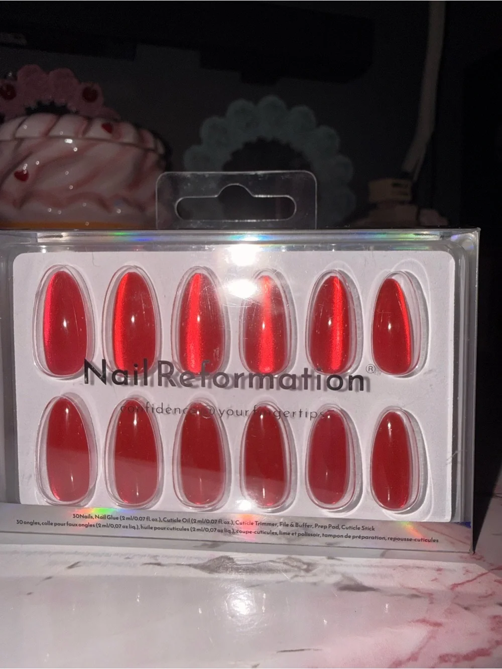 Nail Reformation Red Reflective Press On Nails